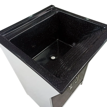 Tanque de Pedra Marmofibra Gabinete 40 Litros Branco / Cuba Preta