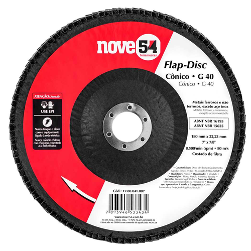 Disco Flap Conico 4 1/2 G60 - NOVE54