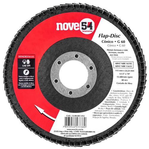 Disco Flap Conico 4 1/2 G60 - NOVE54